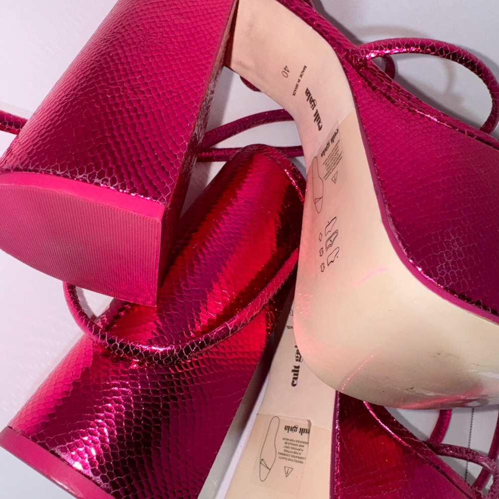 Cult Gaia Hyte Metallic Leather Platform Sandals - Picture 5 of 5